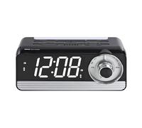 Silva Schneider TR 1970D - Radio de mesa retro con FM, pantalla LED grande (regulable), alarma doble, temporizador de repetición y apagado, luz nocturna, sintonización analógica, puerto de carga USB y