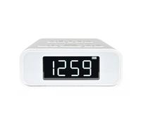 Silva Schneider UR 4200 BT - Radio FM PLL compacta con batería, Bluetooth, Alarma Dual, luz Nocturna, Carga USB, Pantalla LED, 30 emisoras, Color Blanco
