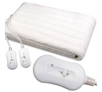 SILVANO Manta eléctrica Doble Cama de Matrimonio 160X140 2 x 60watios Protección automatica contra Calentamiento - 2 Niveles Temperatura - Doble Interruptor - Lavable a Maquina