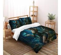Silvano Reina Hechicera Juego De Funda Nórdica Estampado 3D Fantasía Microfibra Suave con Cremallera Oculta para Niños,Niñas,Adolescentes Ajuste Double(200x200cm)