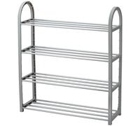 SILVANO Zapatero, Organizador de Zapatos, Estante para Zapatos, 4 Baldas, Estructura Resistente, Color Gris - 19 x 58 x 65 cm - Portátil, Multifuncional, para la Habitación, Dormitorio, Pasillo