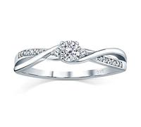 SILVEGO Anillo de Compromiso de Plata 925 con Swarovski Zirconia