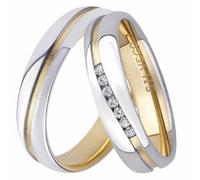 SILVEGO Anillos de boda de plata de ley 925 chapados en oro para mujer y hombre, Plata, Sin piedra preciosa
