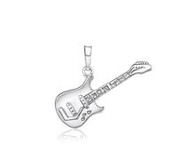 SILVEGO Colgante unisex de guitarra de plata de ley 925, Plata esterlina, No es una piedra preciosa