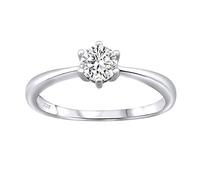 SILVEGO - JJJR0849sw - Anillo de Compromiso de Plata 925 con Swarovski Circonita