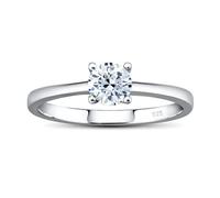 SILVEGO - JJJR2339sw -Anillo de Compromiso de Plata 925 con Swarovski Circonita