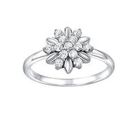 SILVEGO - MWL13530A - Anillo para Mujer de Plata 925 Flor con Swarovski® Circonita