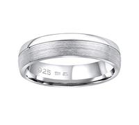 SILVEGO QRGN23M - Anillo de boda de plata de ley 925 para hombre y mujer, Plata de ley