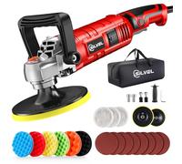 SILVEL Pulidora de búfer de 1580 W, 7 pulgadas/6 pulgadas, 7 velocidades variables, 1000-3500 RPM, mango desmontable para coche, lijado de barco, pulido, encerado