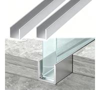 Silver 15mm Deep U-Shaped Aluminum Channel 2 Pack for Glass Panels(L 0.8m/2.6′,W 12mm 15 32 034)