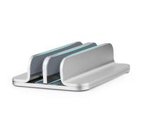 (Silver) 3 in 1 Universal Vertical Laptop Stand Laptop Holder Width Adjustable 5-30mm