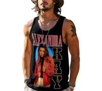 Silver Basic Alex-Andra KAY Camisa de Secado rápido sin Mangas para músculos de Verano para Hombres-Black-L1