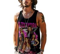 Silver Basic Alex-Andra KAY Camisa de Secado rápido sin Mangas para músculos de Verano para Hombres-Rose-L1