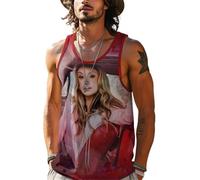 Silver Basic Alex-Andra KAY Camisa de Secado rápido sin Mangas para músculos de Verano para Hombres-Red-L1