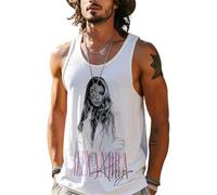Silver Basic Alex-Andra KAY Camisa de Secado rápido sin Mangas para músculos de Verano para Hombres-White-L1