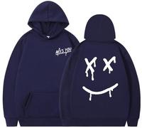 Silver Basic Cantante Popular Ropa Louis Tomlinson Sudadera para Hombre/Mujer Face Sudadera con Capucha Techwear Hoodie M,Azul Oscuro-1