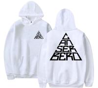 Silver Basic Cantante Sudadera Canserbero Vida Muerte para Hombre y Mujer Popular Rapero Hip Hop Nuevo álbum Muerte Logo Ropa para Fans de la Música XXL,Blanco B-1