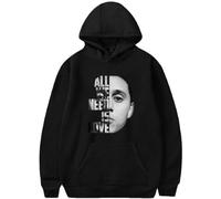 Silver Basic Cantante Sudadera Canserbero Vida Muerte para Hombre y Mujer Popular Rapero Hip Hop Nuevo álbum Muerte Logo Ropa para Fans de la Música M,Negro D-1