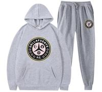 Silver Basic Dellafuente Chandal Sudadera y Pantalones para Hombre Moda Hip Hop Rapero Dellafuente FC Sudadera con Capucha y Pantalones Conjuntos M,Gris Claro-1