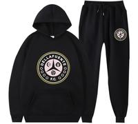 Silver Basic Dellafuente Chandal Sudadera y Pantalones para Hombre Moda Hip Hop Rapero Dellafuente FC Sudadera con Capucha y Pantalones Conjuntos XL,Negro-1