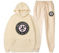 Silver Basic Dellafuente Chandal Sudadera y Pantalones para Hombre Moda Hip Hop Rapero Dellafuente FC Sudadera con Capucha y Pantalones Conjuntos XXL,Caqui-1
