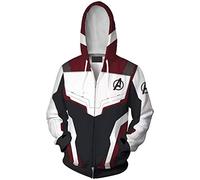 Silver Basic Hombres Vengadores Avengers Sudadera con Capucha Zip 3D Impresión Endgame Quantum Realm XS,Chaqueta Rojo Oscuro-1