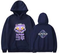 Silver Basic KPOP Hip Hop Demon-Hunter Suéter con Capucha Estampado clásico Simple para adultosZSLH-ZQ-XS1