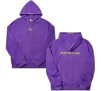 Silver Basic KPOP Jimin with You Sudadera Morada para Hombre y Mujer Never Walk Alone Sudadera Impresas Suéter Hip Hop para Fans de la Música L,Morado-1