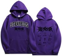 Silver Basic KPOP Stray Kids Sudadera con Capucha Rock Star para Mujer/Niñas 2023 Nuevo álbum de Música Sudadera Star para Fans de la Música L,Morado-2