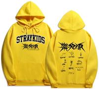 Silver Basic KPOP Stray Kids Sudadera con Capucha Rock Star para Mujer/Niñas 2023 Nuevo álbum de Música Sudadera Star para Fans de la Música S,Amarillo-2