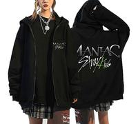 Silver Basic KPOP Stray Kids Sudadera para Mujer y Niñas Y2K Zip Up Hoodie Chaqueta E-Girl 90s Streetwear Sudadera de Gran Tamaño Negro14, M2