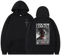 Silver Basic Look MOM I Can Fly Suéter Suelto con Sombrero para Adultos-Blackwhite-S1