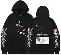 Silver Basic Nick Charlie Sudaderas con Capucha Impresas en cómics para Adultos y de Terciopelo-Black-M1