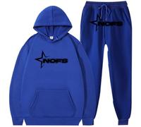 Silver Basic NOFS Chándal Sudadera con Capucha y Pantalón Conjunto para Hombre/Mujer Hip Hop Ropa Jogging Suit Nofs Chándal Y2K M,Azul B-2