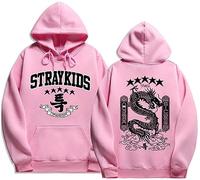 Silver Basic Stray Kids 5 Star Sudadera para Mujer y Niñas Adolescentes KPOP 2023 New Álbum Merch Ropa Sudadera con Estampado de Dragón L,Rosa-2