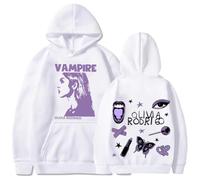 Silver Basic Sudadera con Capucha clásica Retro de Gran tamaño en la Calle para Mujeres-White-S1