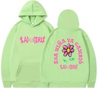 Silver Basic Sudadera con Capucha de nicho de Moda Impresa con Letras femeninas-FruitGreen-4XL1