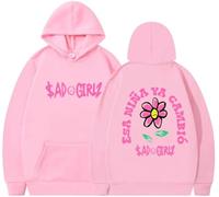 Silver Basic Sudadera con Capucha de nicho de Moda Impresa con Letras Femeninas-Pink-XL1