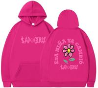 Silver Basic Sudadera con Capucha de nicho de Moda Impresa con Letras femeninas-Rose-2XL1