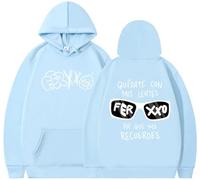 Silver Basic Sudadera con Capucha Rapper Feid Ferxxo para Hombre 2023 Nuevo álbum Support Ropa Jersey Streetwear Y2K Sudadera L,Azul Claro A-1