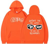 Silver Basic Sudadera con Capucha Rapper Feid Ferxxo para Hombre 2023 Nuevo álbum Support Ropa Jersey Streetwear Y2K Sudadera L,Naranja A-1