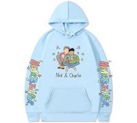 Silver Basic Sudadera Heartstopper para Hombre Sudadera con Estampados Nick y Charlie Heartstopper Ropa Sudadera de Manga TV-Series S,Azul Cielo-1