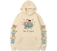 Silver Basic Sudadera Heartstopper para Hombre Sudadera con Estampados Nick y Charlie Heartstopper Ropa Sudadera de Manga TV-Series M,Caqui-1