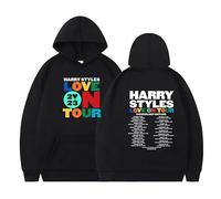 Silver Basic Sudadera Love on Tour para Hombre y Mujer Sudadera con Capucha Parejas Ha-rry Styles Concert 2023 Hoodie para Aficionados a la Música S,Negro-2