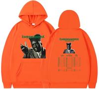 Silver Basic Suéter Deportivo Retro Hip Hop en la Calle de Manga Larga para Adultos-Orange-L1