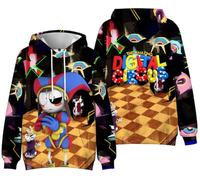 Silver Basic The Amazing Digital Circus Sudadera con Capucha para Hombre/Niños Sudadera con Estampado 3D de Clown para Fans de la TV N-1， M