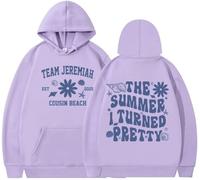 Silver Basic The Summer I Turned Pretty Sudadera con Capucha Manga Larga Casual Y2K para adultos-LightPurple-4XL1