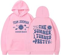 Silver Basic The Summer I Turned Pretty Sudadera con Capucha Manga Larga Casual Y2K para Adultos-Pink-S1