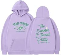 Silver Basic The Summer Turned Pretty Sudadera con Capucha Y2K para Mujeres en otoño e-LightPurple-3XL1