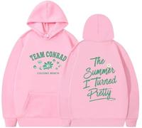 Silver Basic The Summer Turned Pretty Sudadera con Capucha Y2K para Mujeres en otoño e-Pink-M1